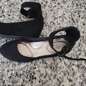 Black Ankle Strap Wedges